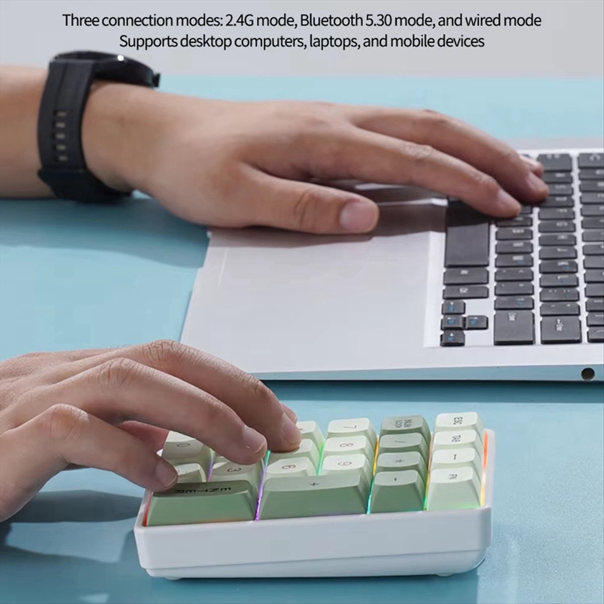 Gaming Keyboard No Number Pad - N86R 21 Tombol Keyboard Mini 2.4G