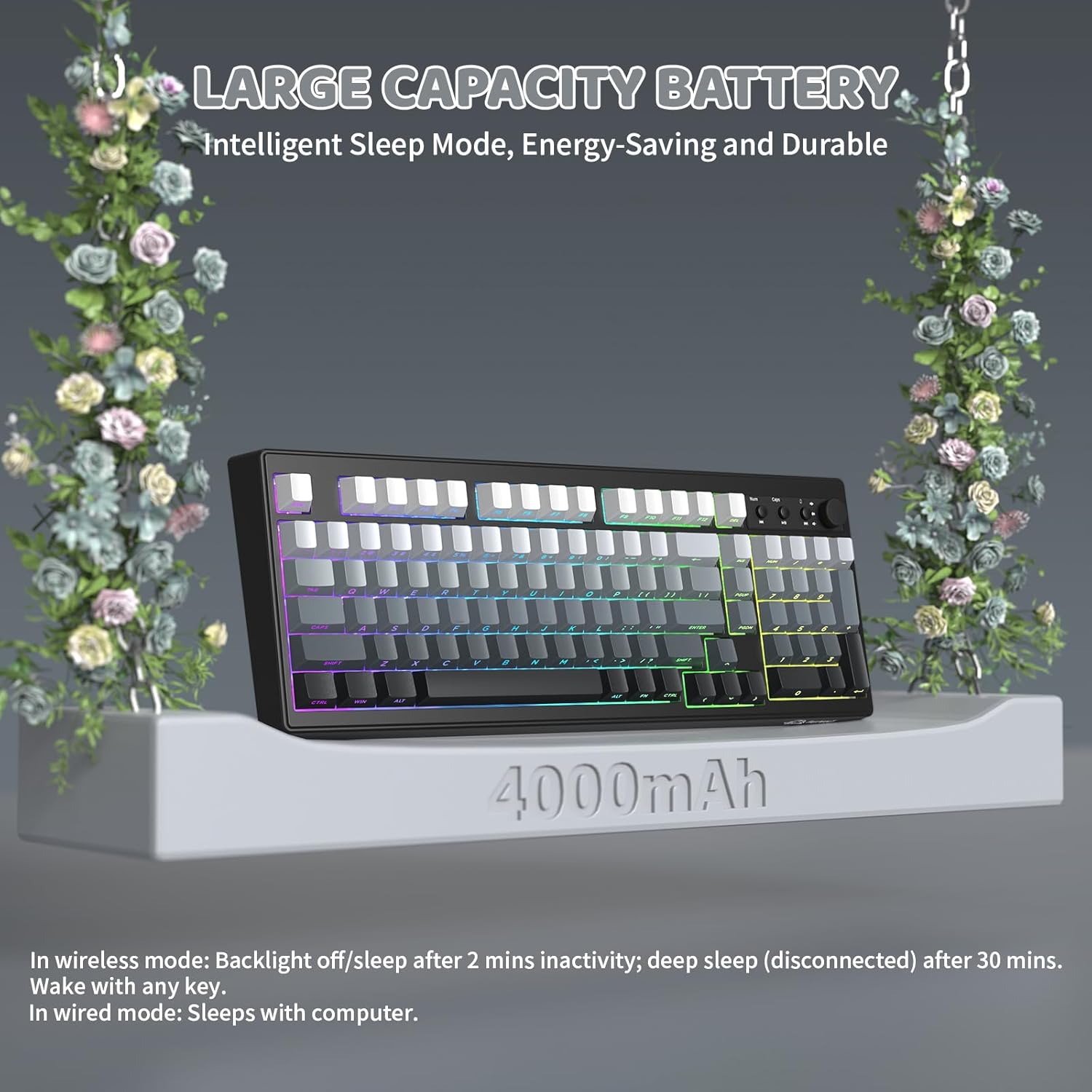 Gaming Keyboard No Number Pad - Keyboard Gaming Nirkabel Attack Shark K100,