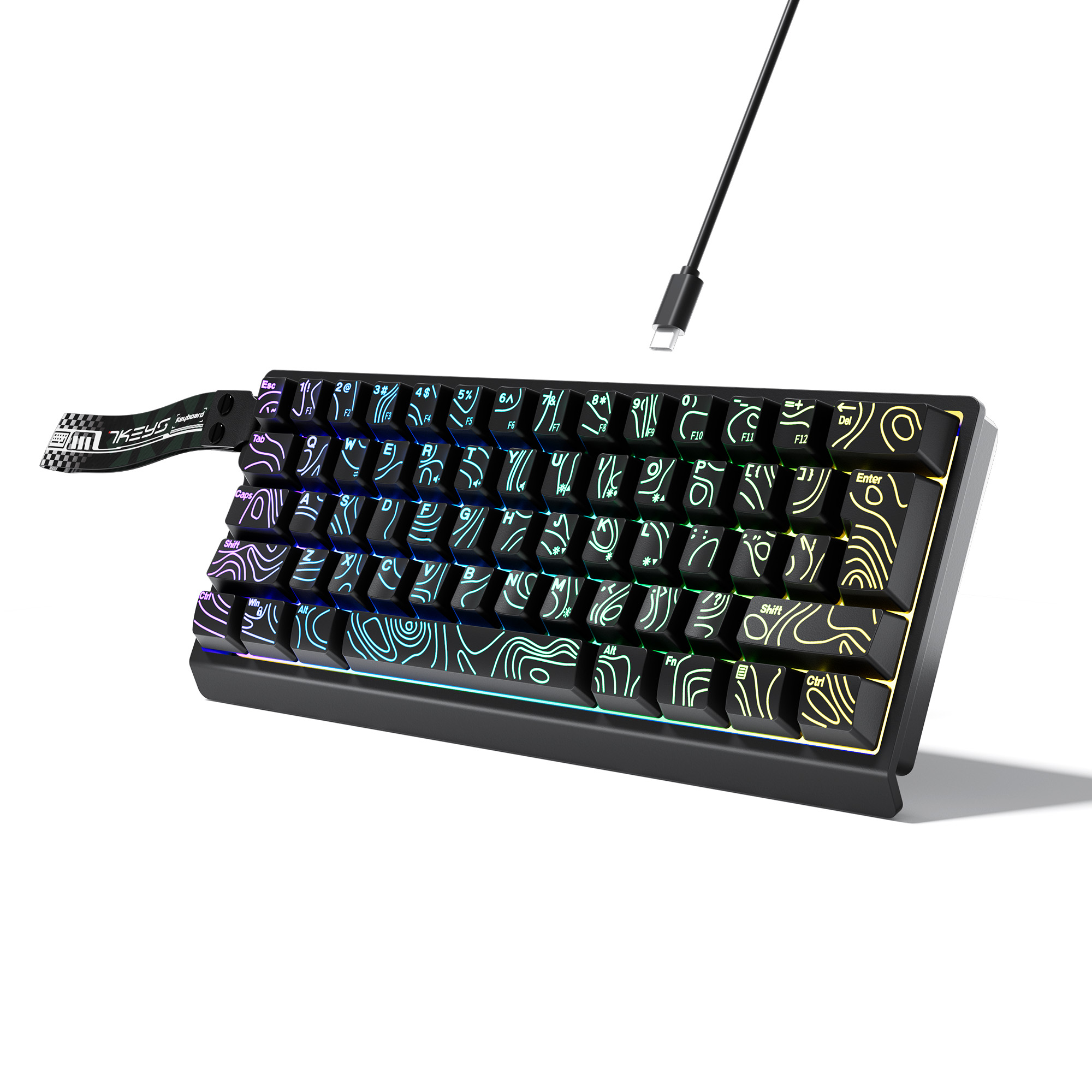 Keyboard Gaming Blue Switch - Keyboard Kompak 60% dengan Lampu Latar