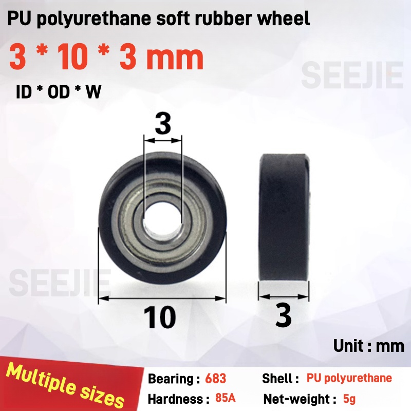 Polyurethane Foam Sheet - 10 Buah Roda Mikro Presisi 3x10x3mm