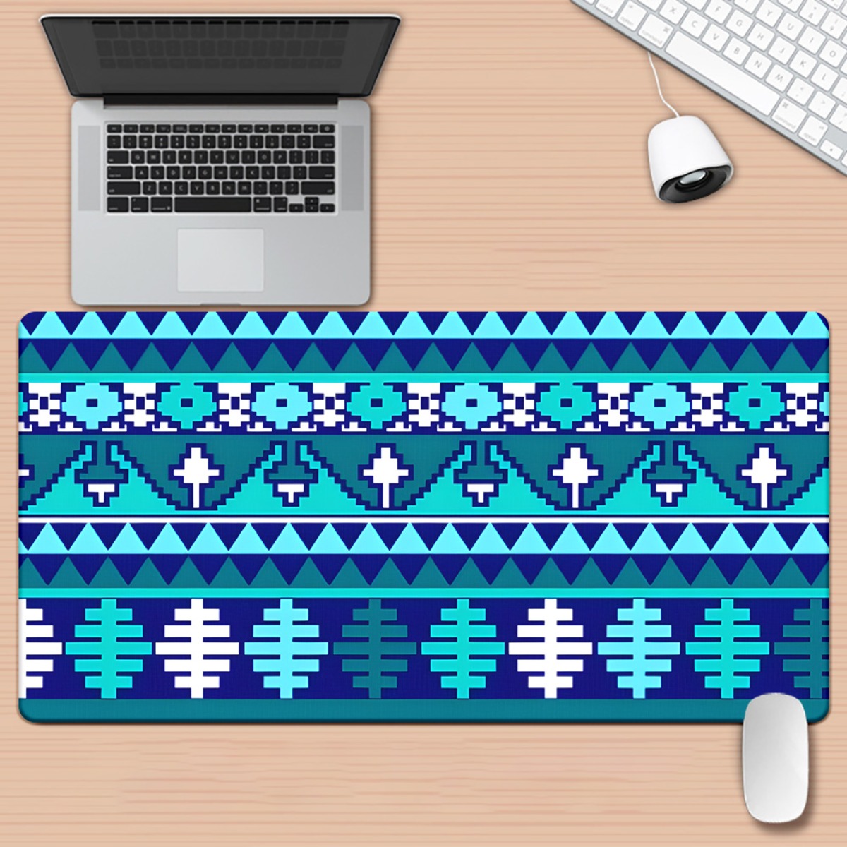 Gaming Keyboard Brand - Alas Meja Cetak HD Tribal Blue,