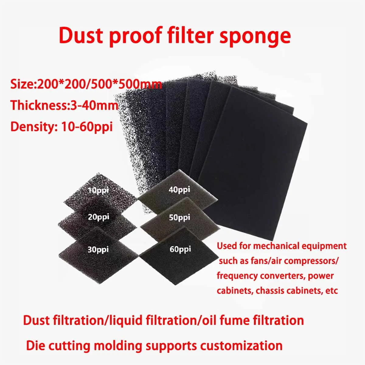 Polyurethane Foam Sheet - Filter Debu Aperture Spons Filter Poliuretan