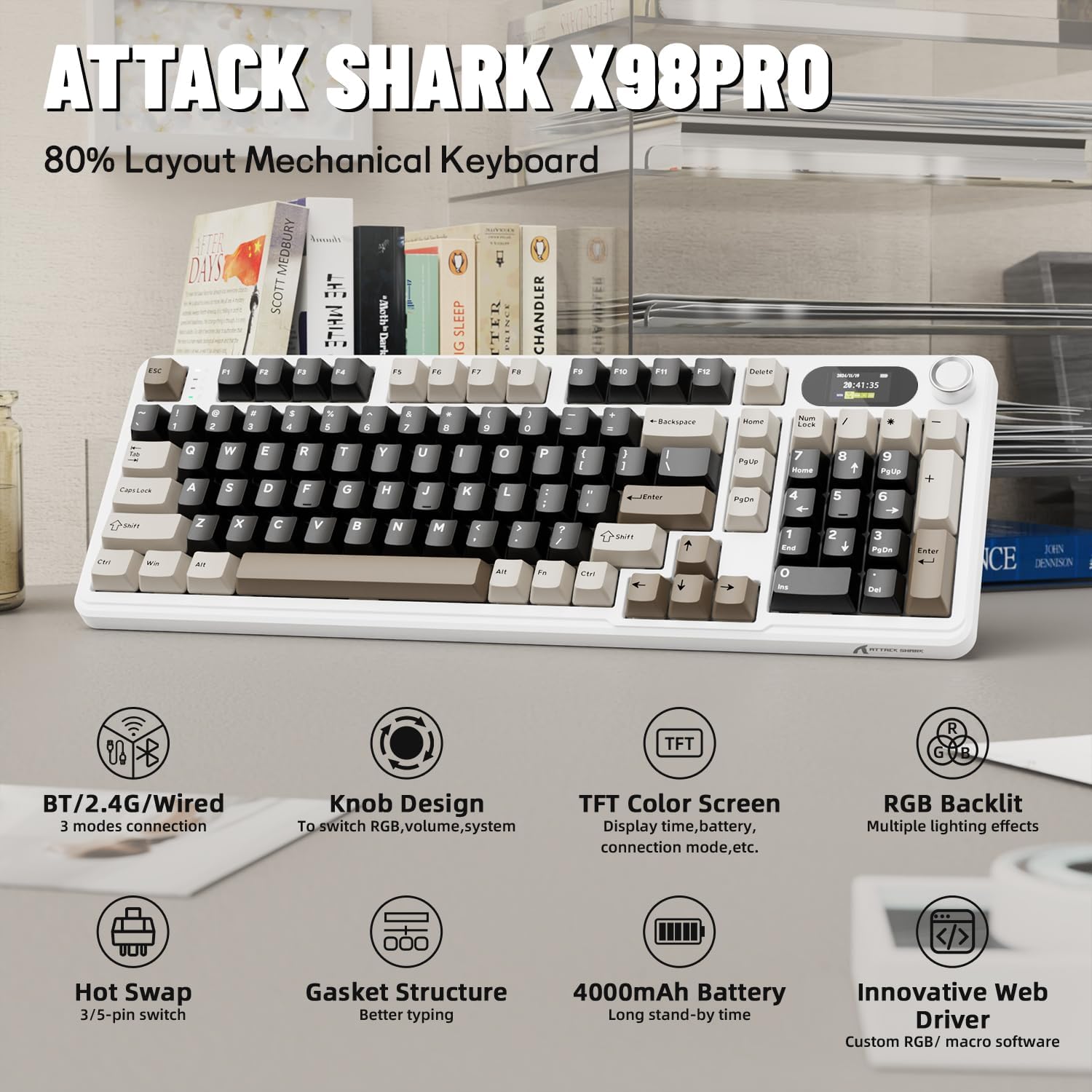ATTACK SHARK X98Pro Keyboard M - Gaming Keyboard Thocky ulasan dan harga