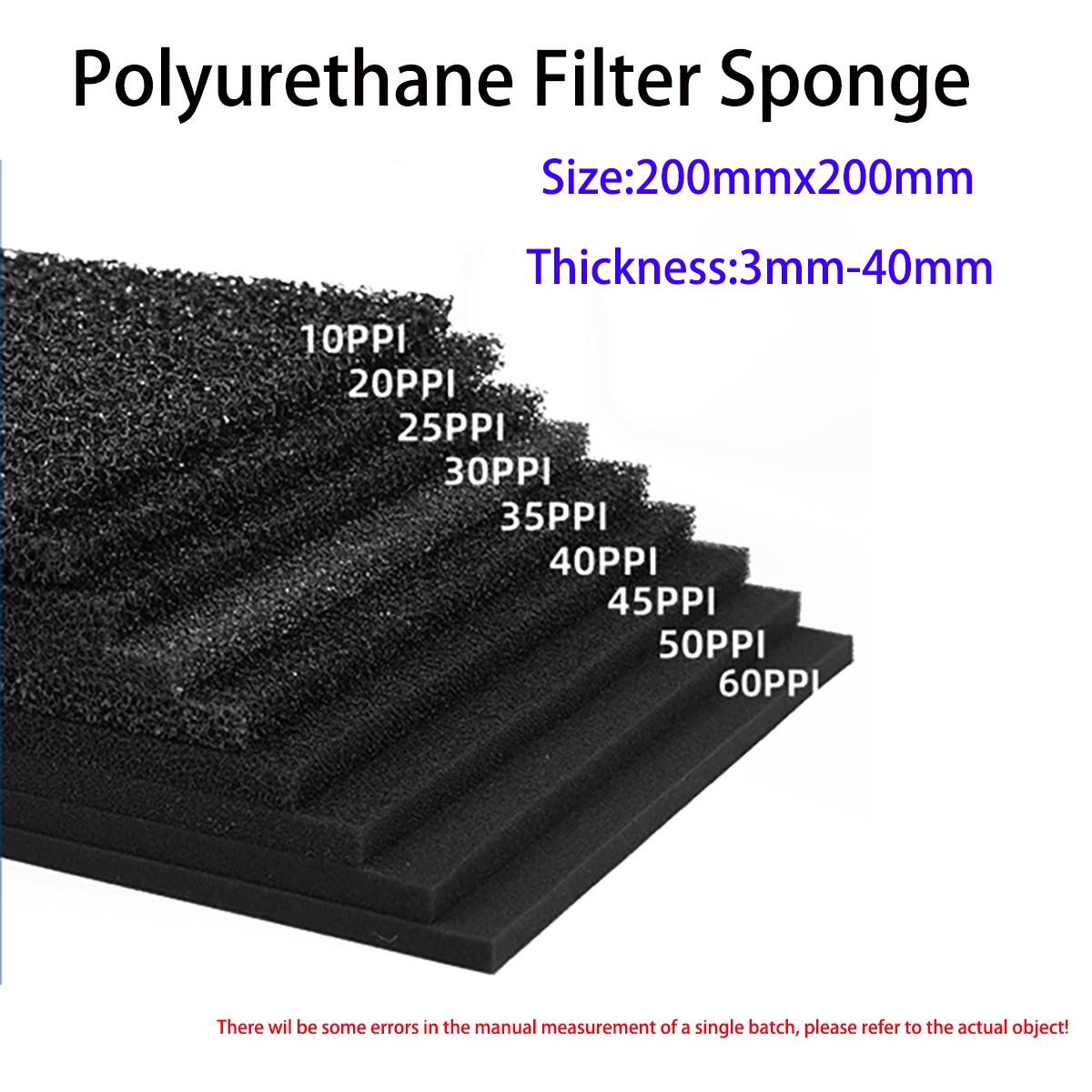 200x200mm Spons Filter Tahan D - Polyurethane Foam Sheet ulasan dan harga