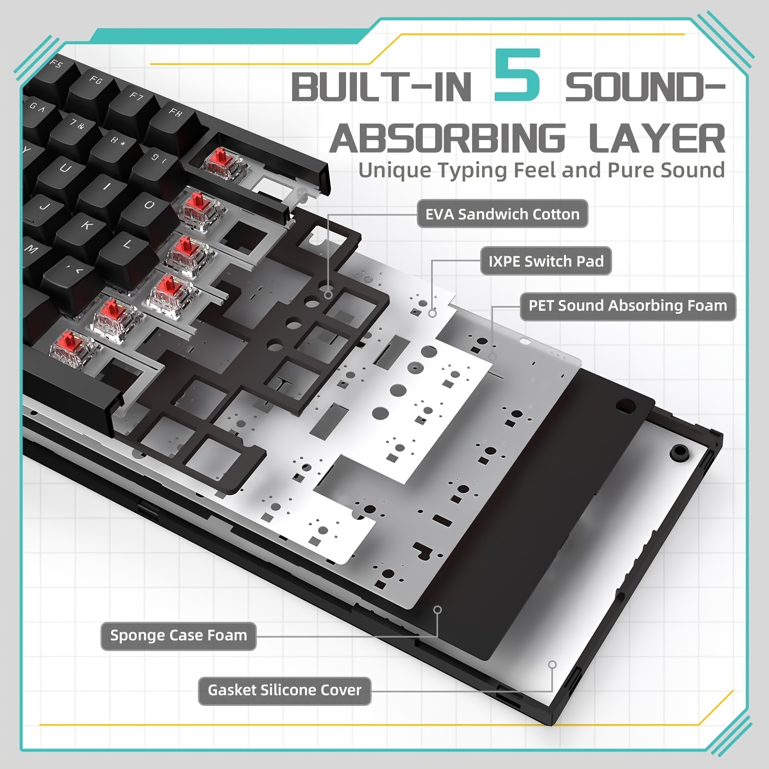 AJAZZ AK820 Berkabel Dengan To - Gaming Keyboard Thocky ulasan dan harga