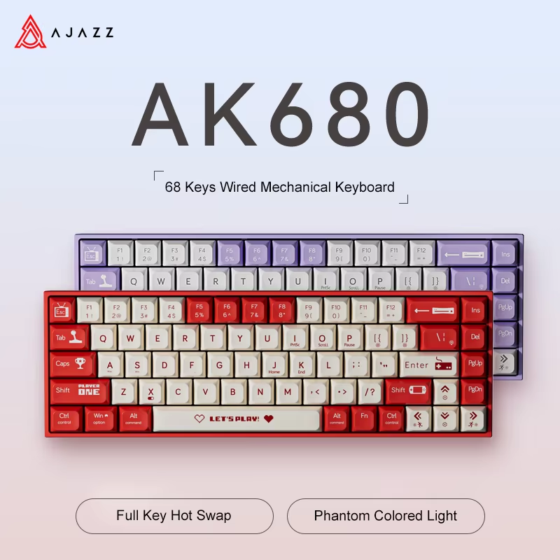 AJAZZ AK680 65% Keyboard Mekan - Keyboard Gaming Blue Switch ulasan dan harga