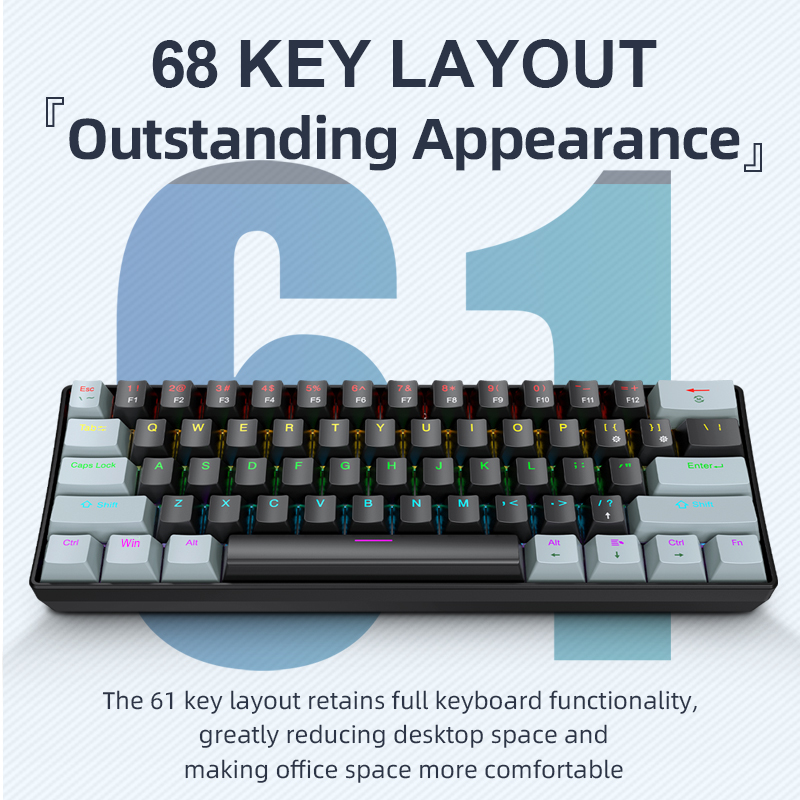 APAYADO K61 Keyboard Mekanis M - Keyboard Gaming Blue Switch ulasan dan harga