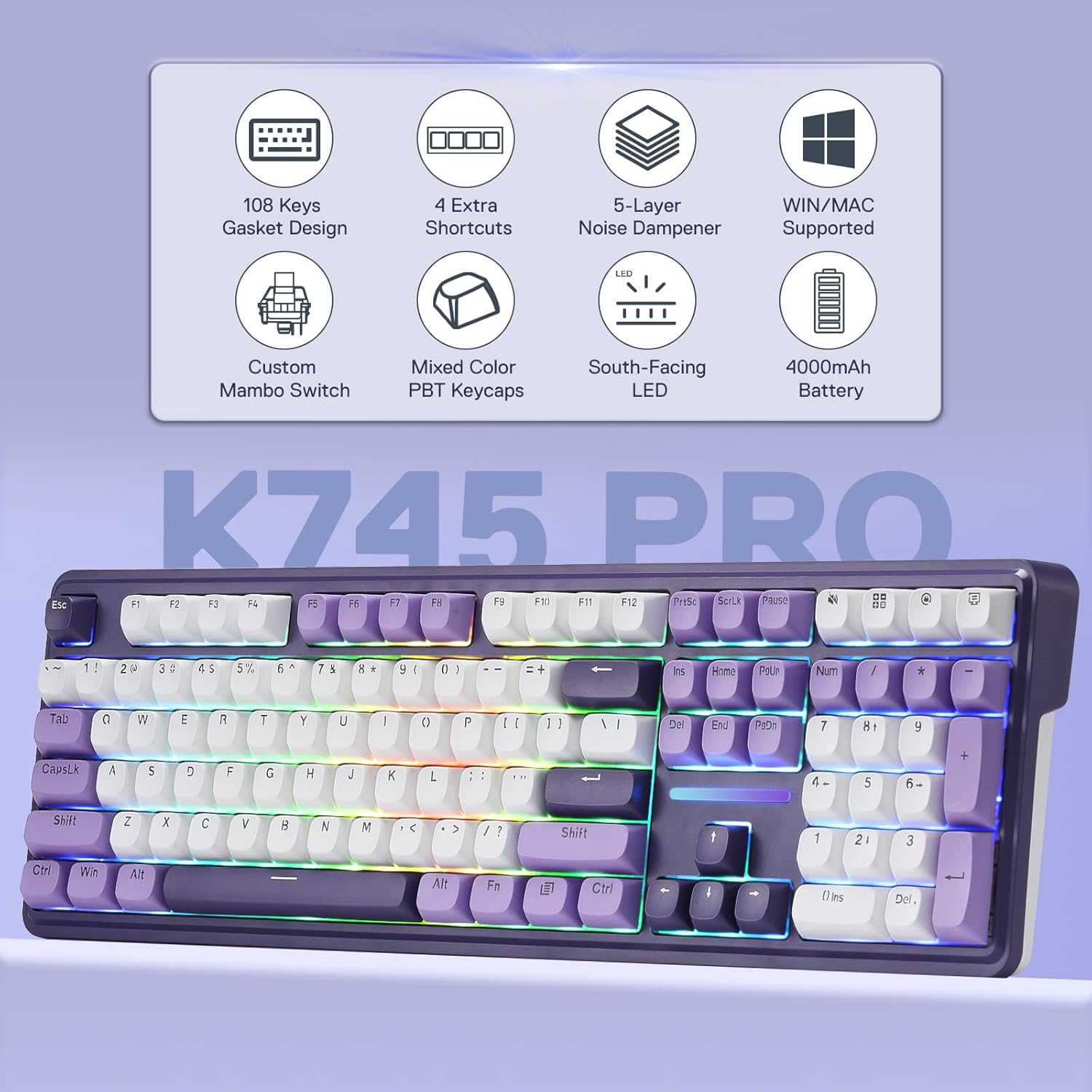 Redragon K745 PRO Wireless Gas - Gaming Keyboard Thocky ulasan dan harga